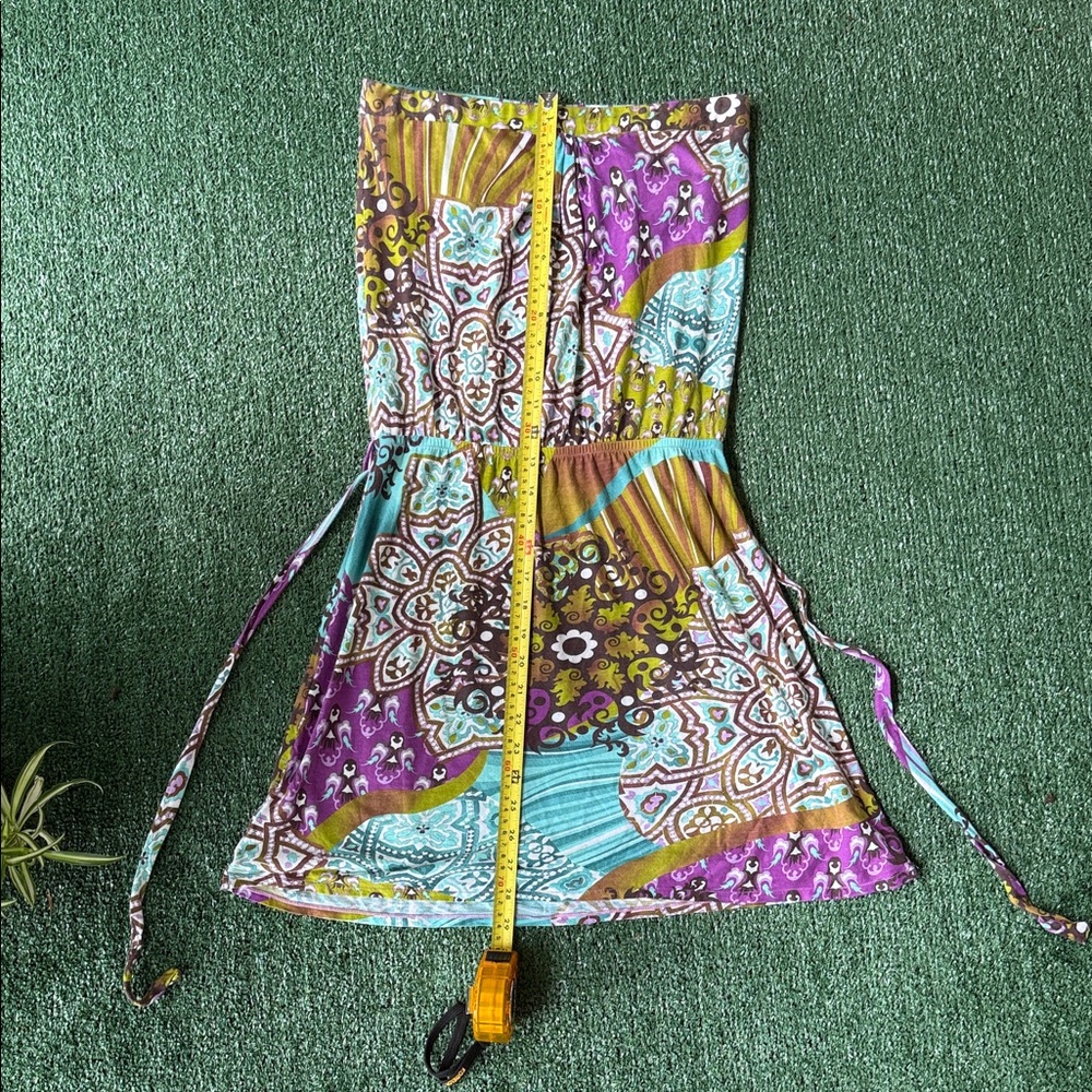 Strapless Multicolor Printed Summer Coverup - Picture 4 of 7